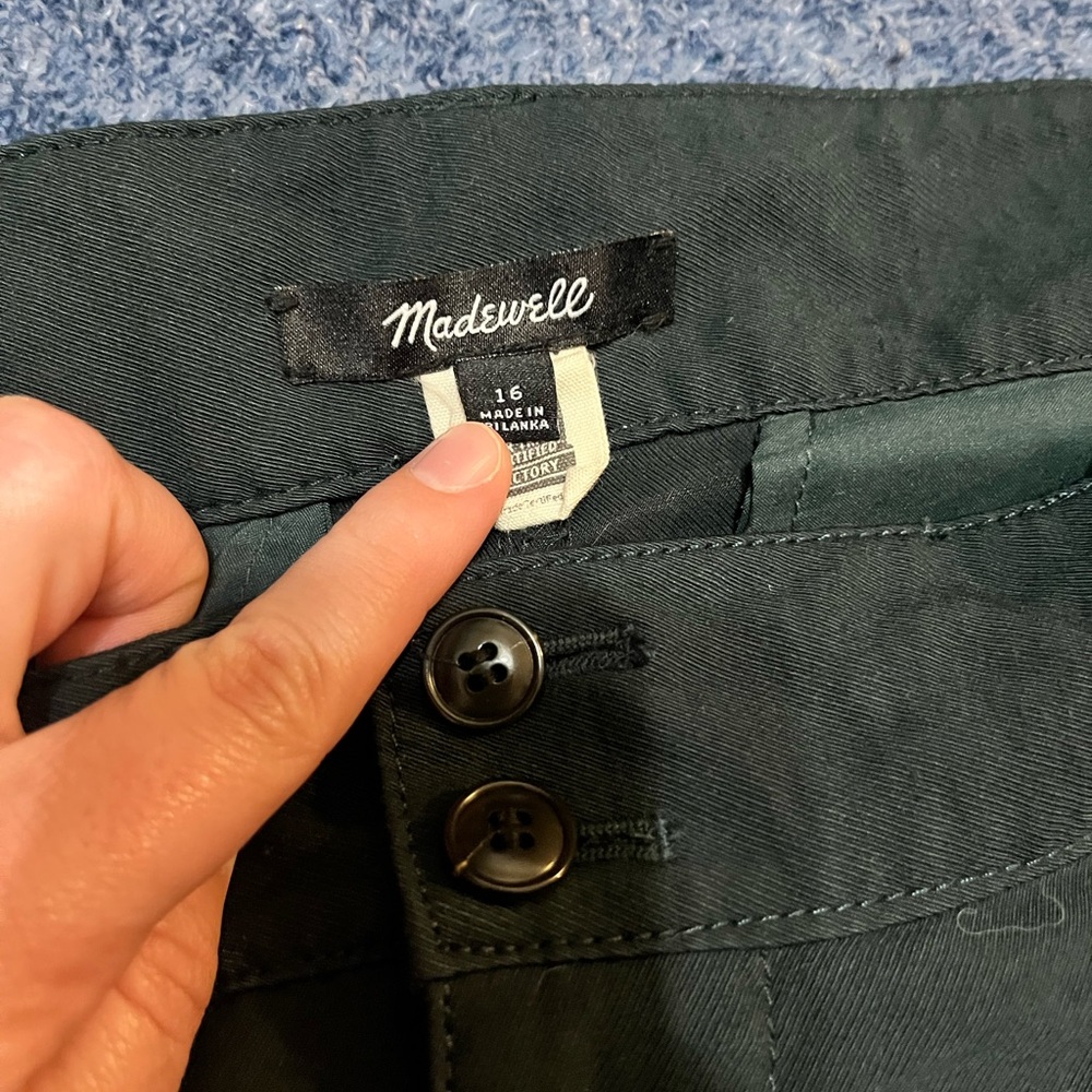 Madewell Olive Green Wide-Leg Pants - Picture 3 of 3